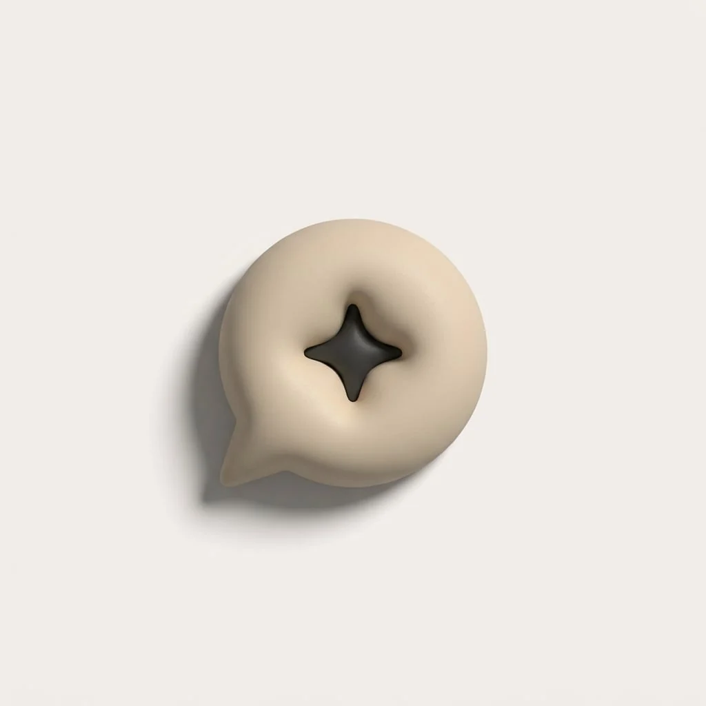 A speech bubble icon with a small spark inside it